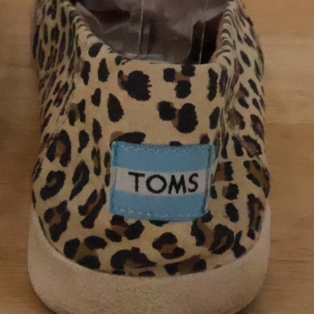 TOMS Alpargata Leopard Print Slip On Sneakers Womens Size 12 Tan Animal Canvas - Picture 4 of 9